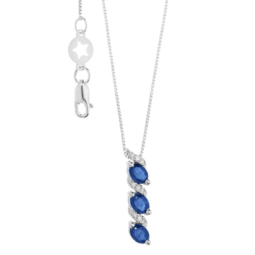 Collana Comete Vittoria donna oro bianco e diamanti di carati 0,04 e zaffiri GLB1637-1