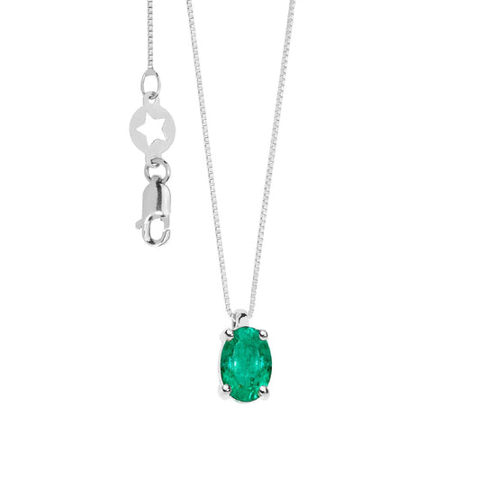Collana Comete Fantasia Di Colore donna oro bianco e smeraldo di 0,43 carati GLB1642-1