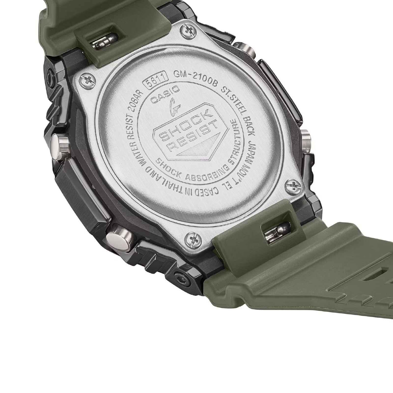 Orologio digitale analogico uomo Casio G-Shock resina verde 49x44mm GM-2100B-3AER-4