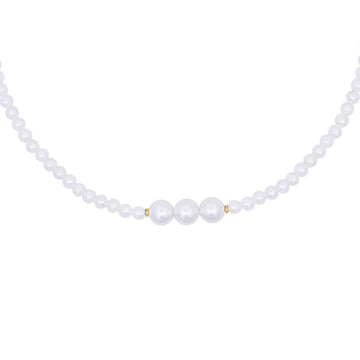 Girocollo elastico donna Rue Des Mille WhiteSide in argento con perle GR-019-M3-AU-1