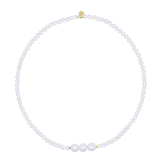 Girocollo elastico donna Rue Des Mille WhiteSide in argento con perle GR-019-M3-AU-2