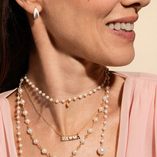 Collana donna Rue Des Mille Mum Selection in argento dorato con scritta mamma GR-022-MAMMA-AU-2