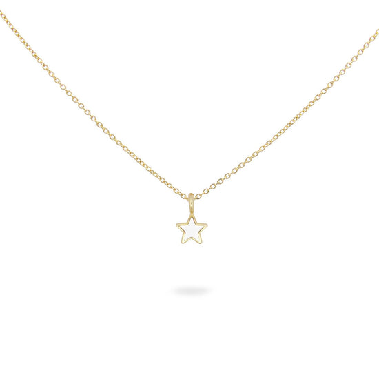 Collana donna Rue Des Mille ColorFun in argento dorato con stella bianca GR-023-1STE-BI-AU-1