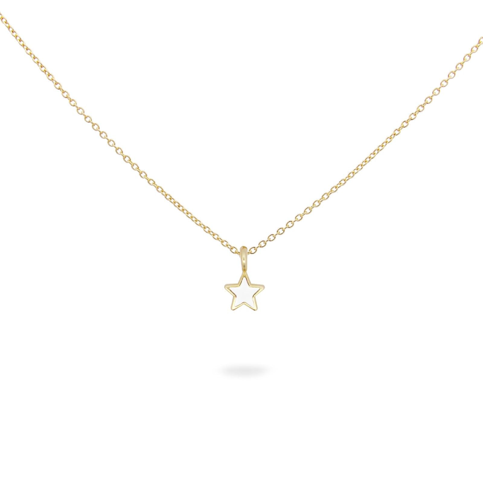 Collana donna Rue Des Mille ColorFun in argento dorato con stella bianca GR-023-1STE-BI-AU-1