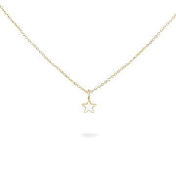 Collana donna Rue Des Mille ColorFun in argento dorato con stella bianca GR-023-1STE-BI-AU-1