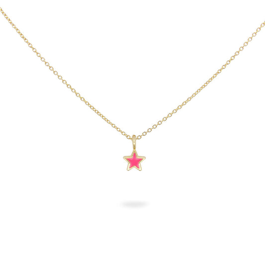 Collana donna Rue Des Mille ColorFun in argento dorato con stella rosa GR-023-1STE-RO-AU-1