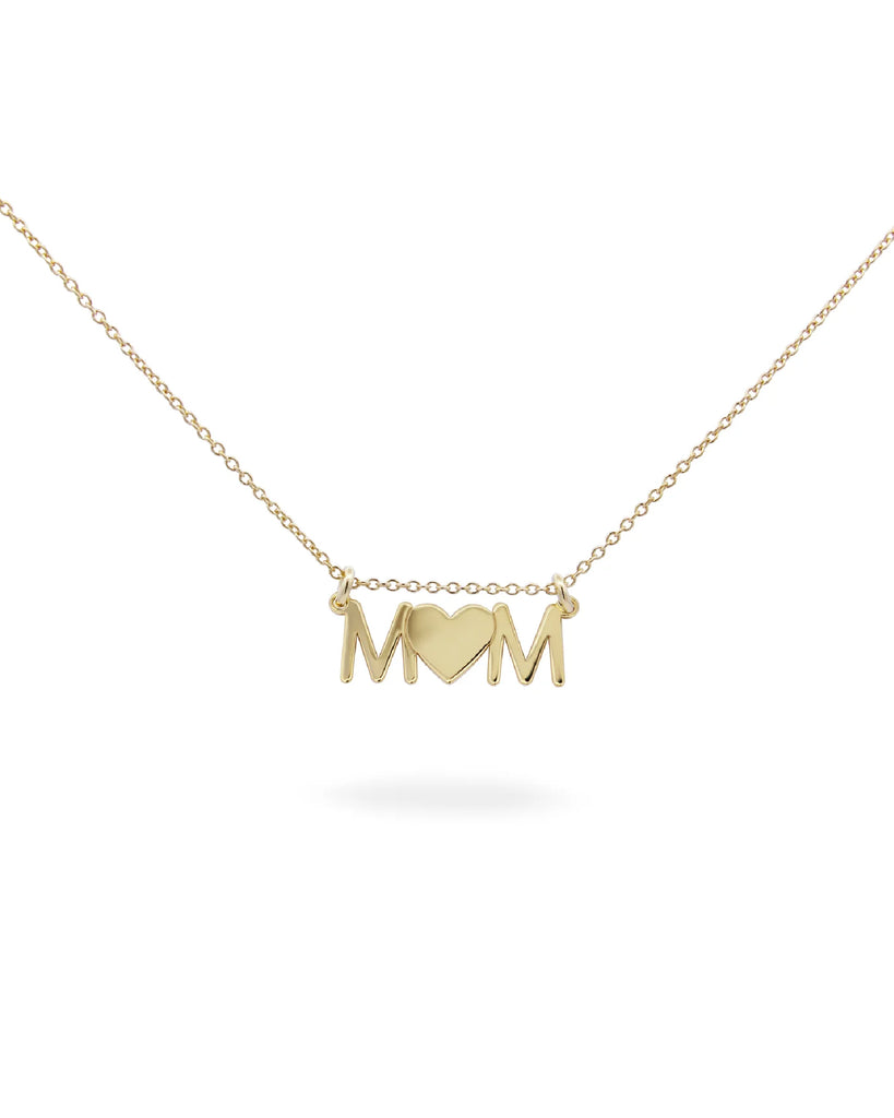 Collana da donna Rue Des Mille Mum Selection in argento 925 dorata con al centro la scritta mom con cuore GR-LAS.MOM.AU