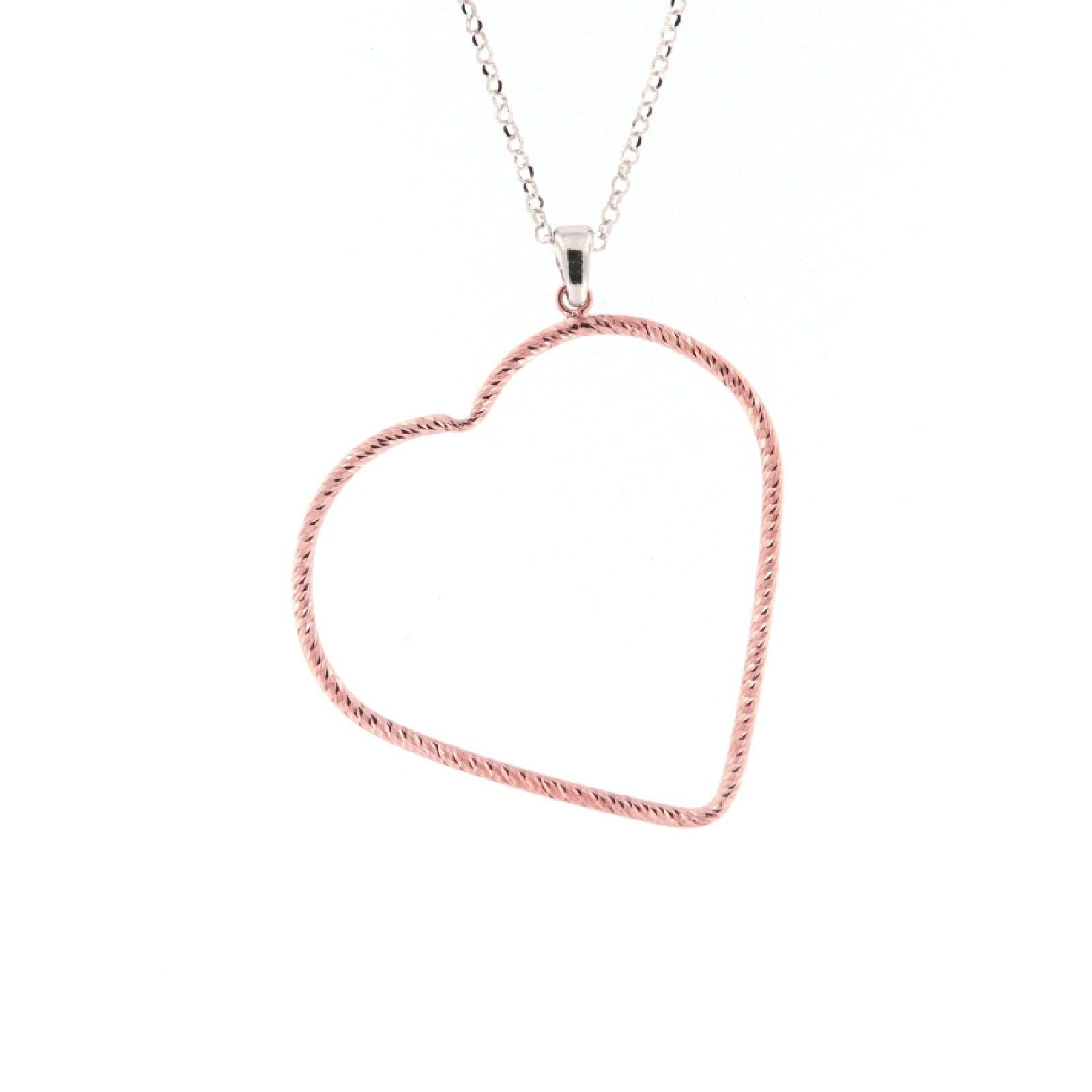 Collana lunga donna Fraboso Gioielli in argento rosé con cuore GR09889BCCT80-1