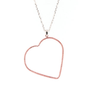 Collana lunga da donna della collezione Fraboso Gioielli in argento 925 rosé con ciondolo a cuore GR09889BCCT80