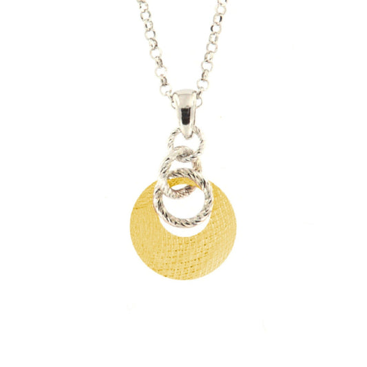 Collana con pendente donna Fraboso Gioielli maglie tonde argento e oro GR10564BPRD-1
