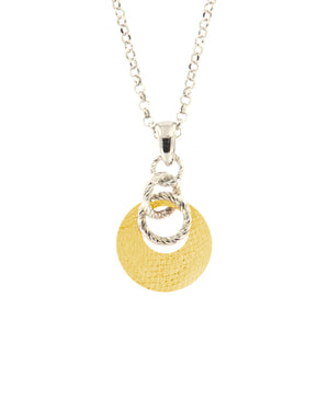 Collana con pendente Fraboso Gioielli da donna in argento 925 con cerchi sfaccettati oro giallo GR10564BPRD