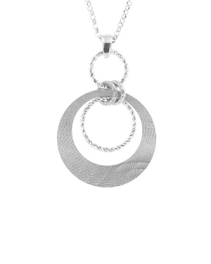 Collana con pendente Fraboso Gioielli da donna in argento 925 con cerchi sfaccettati GR10566RHRD