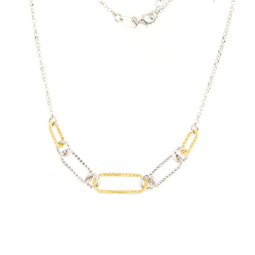 Collana girocollo in argento Fraboso Gioielli con tre maglie ovali oro GR10577BP-1