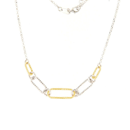 Collana girocollo in argento Fraboso Gioielli con tre maglie ovali oro GR10577BP-1