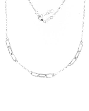 Collana girocollo da donna della collezione Fraboso Gioielli in argento 925 rodiato con maglie ovali GR10594RH