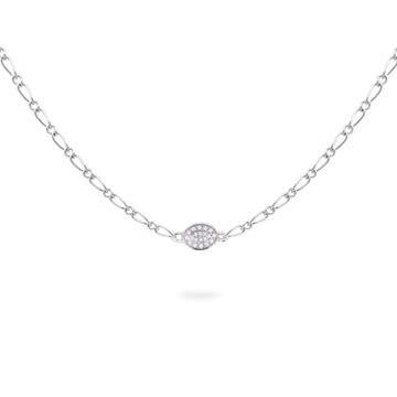 Collana donna Rue Des Mille Shapes in argento ovale di zirconi GRZ-020-M1-OV-RH-1