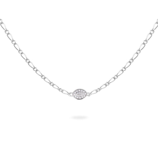 Collana donna Rue Des Mille Shapes in argento ovale di zirconi GRZ-020-M1-OV-RH-1