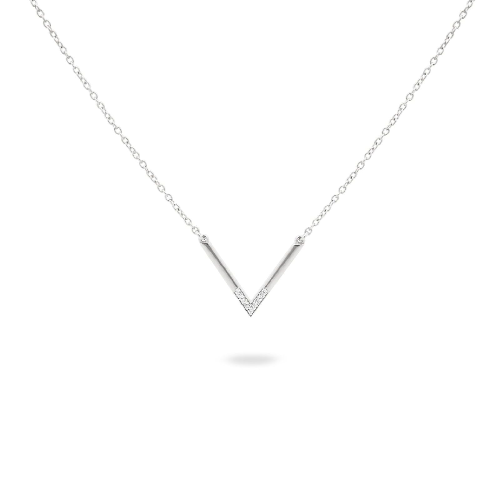 Collana donna Rue Des Mille Shapes in argento con V e zirconi GRZ-020-M2-RH-1