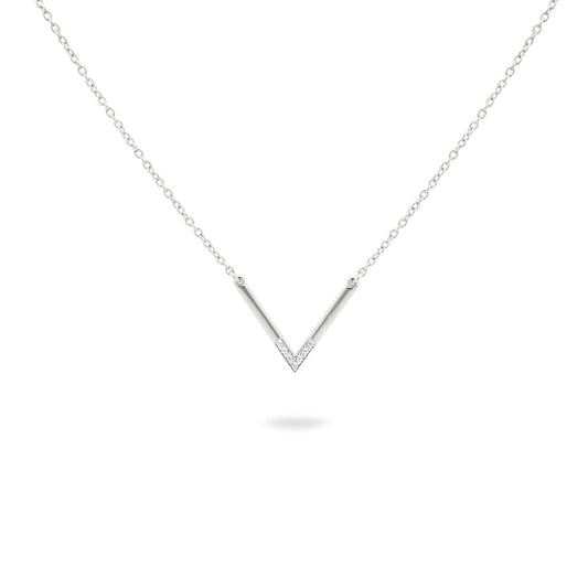 Collana donna Rue Des Mille Shapes in argento con V e zirconi GRZ-020-M2-RH-1