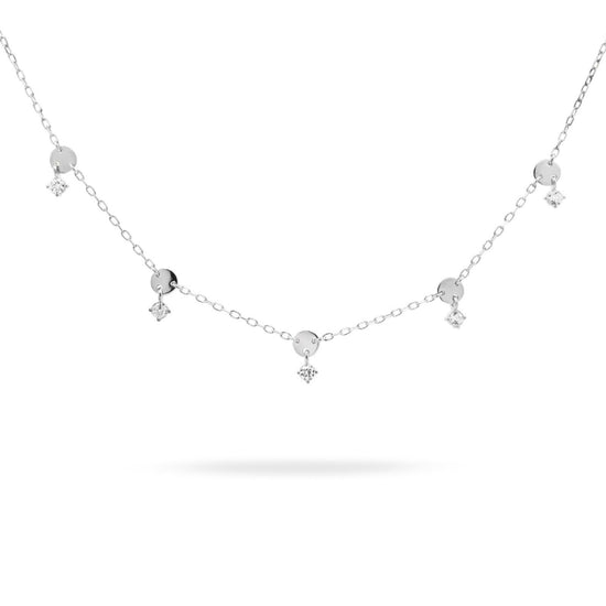 Collana donna Rue Des Mille Shapes in argento cerchi e ciondoli di zirconi GRZ-020-M3-RH-1