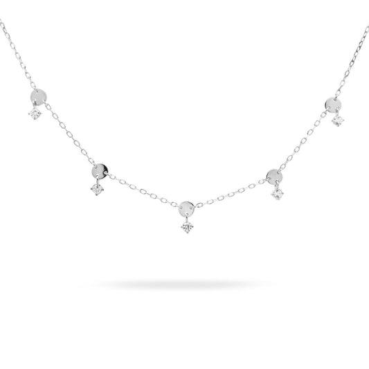 Collana donna Rue Des Mille Shapes in argento cerchi e ciondoli di zirconi GRZ-020-M3-RH-1