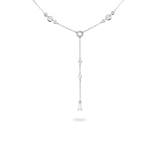 Collana donna Rue Des Mille Shapes argento con cerchi e zirconi GRZ-020-M7-RH-1