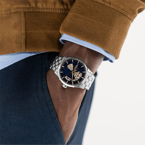 Orologio automatico donna Hamilton in acciaio quadrante blu
