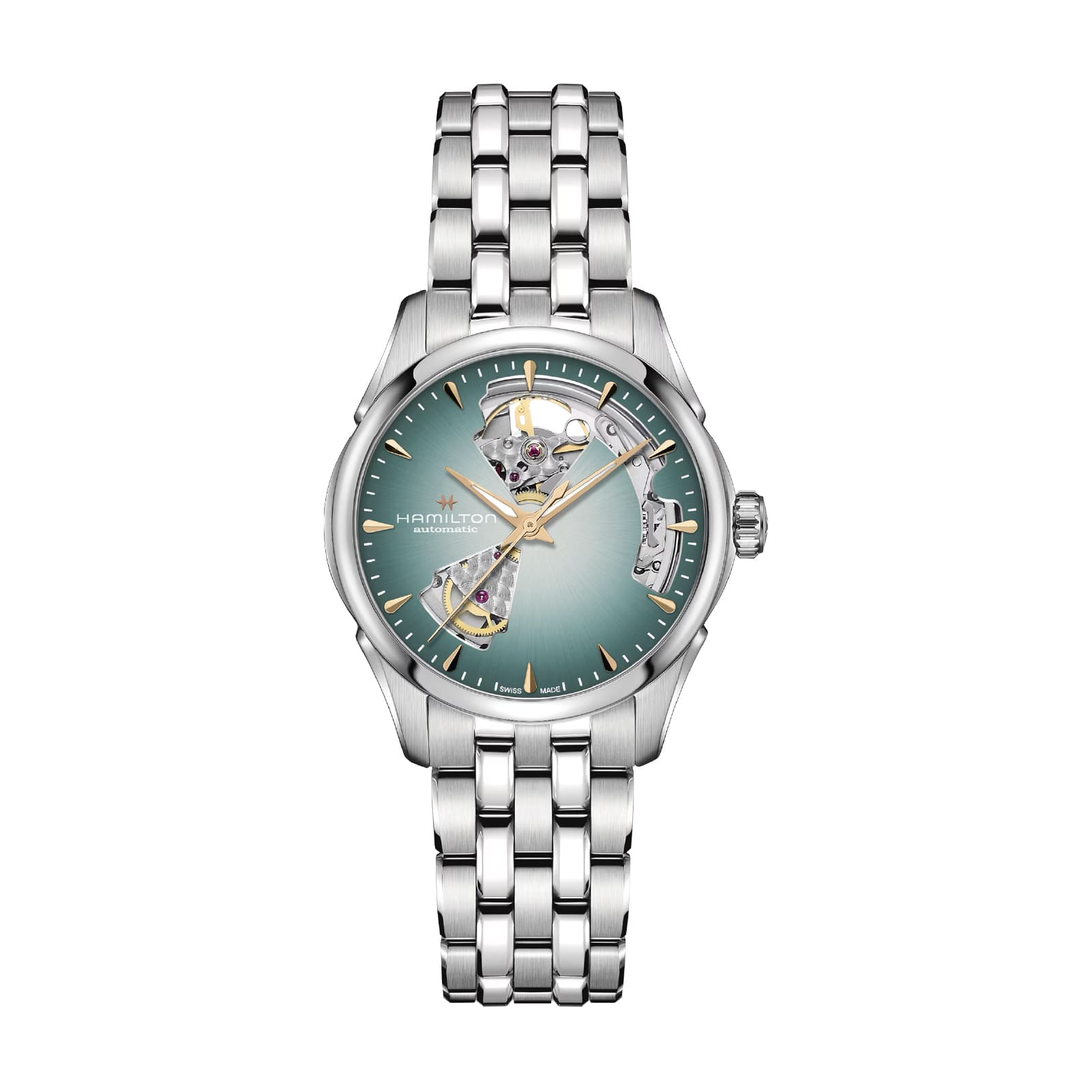 Orologio Hamilton Jazzmaster Open Heart Auto 36 mm azzurro MISURA UNICA