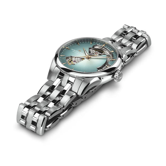Orologio Hamilton Jazzmaster Open Heart Auto 36 mm azzurro MISURA UNICA