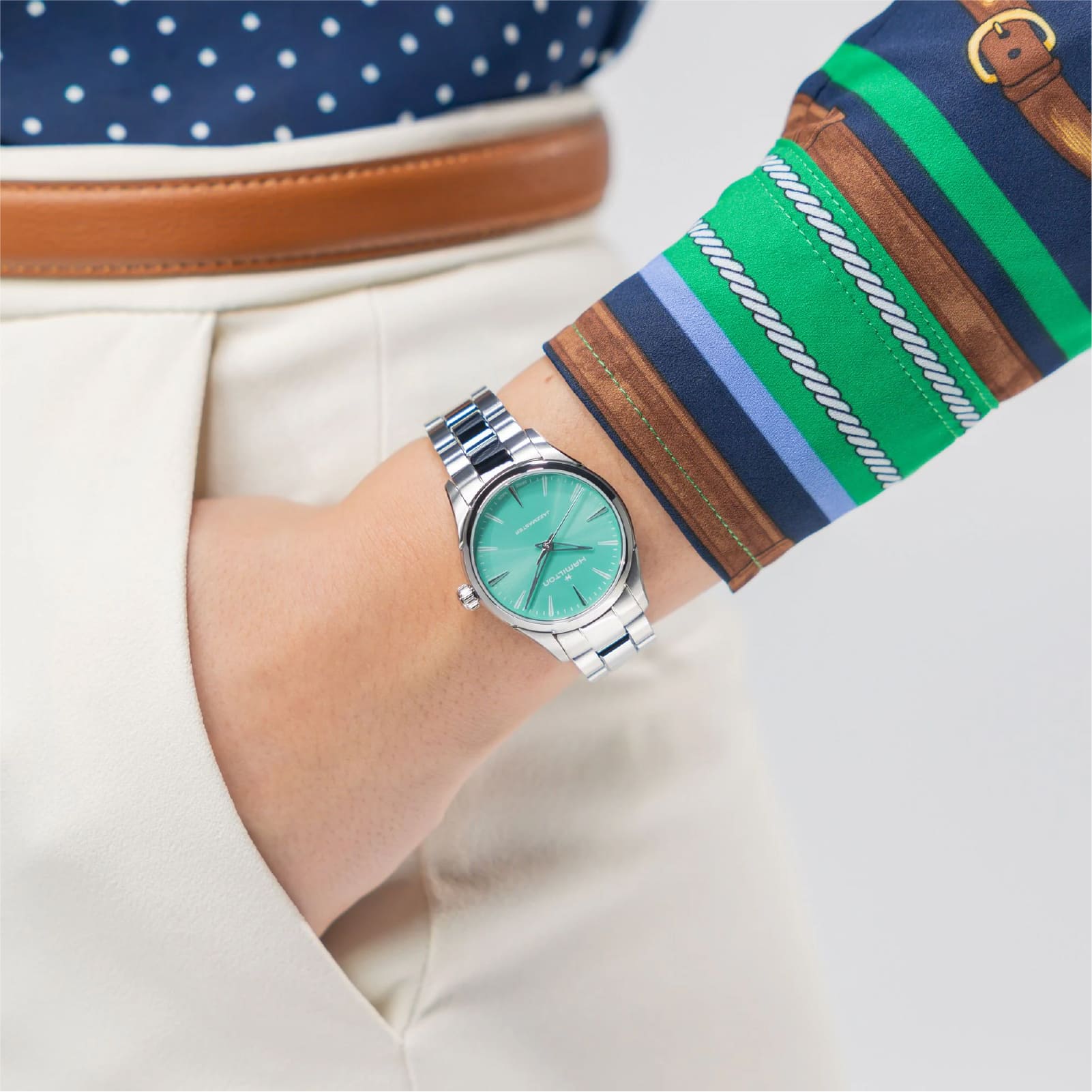 Orologio Hamilton Jazzmaster Quartz 32 mm verde da donna MISURA UNICA