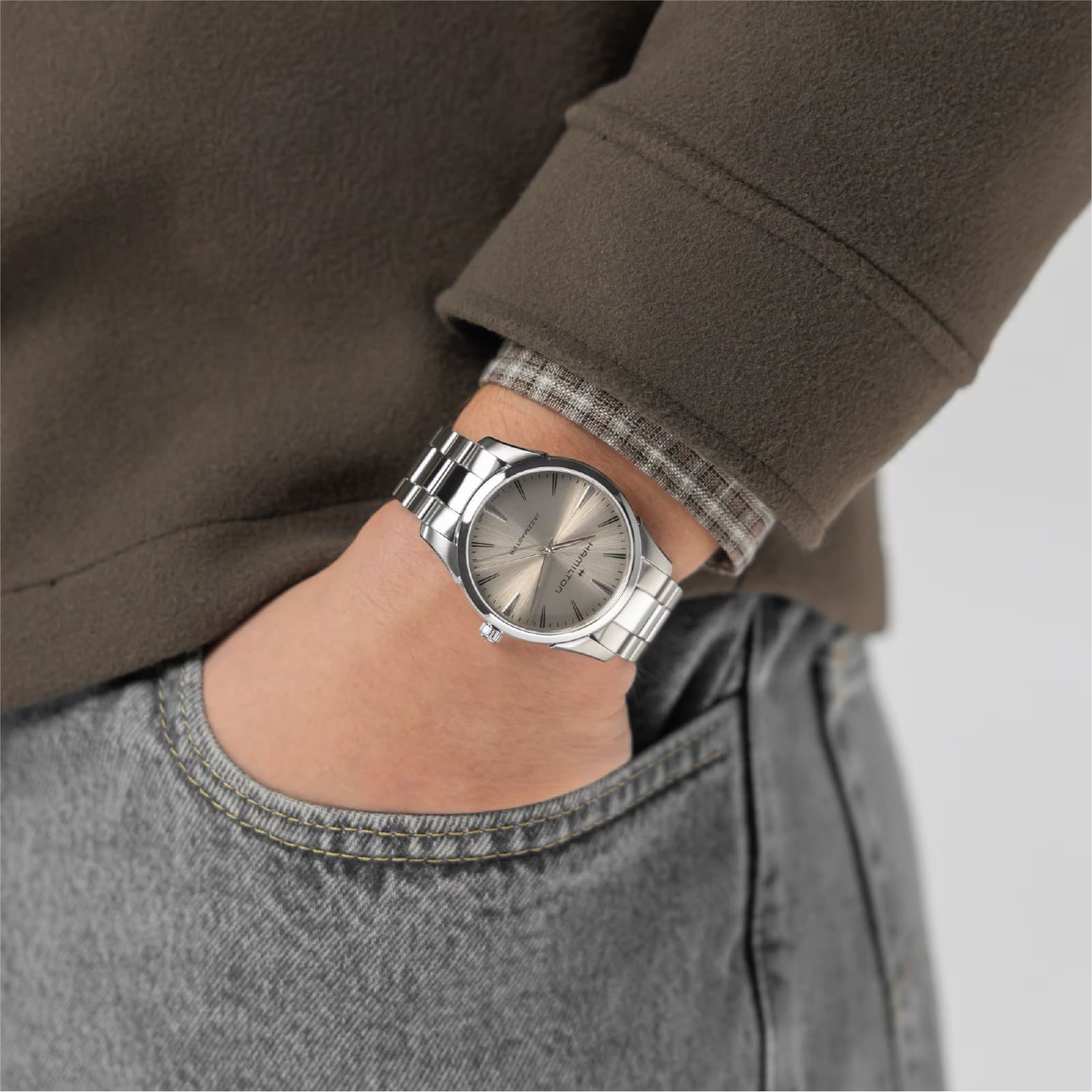 Orologio Hamilton Jazzmaster Quartz quadrante beige 40mm MISURA UNICA