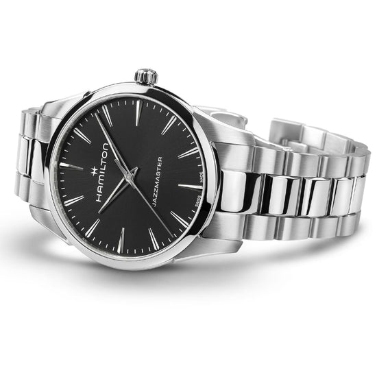 Orologio Hamilton Jazzmaster Quartz acciaio quadrante nero 40mm MISURA UNICA