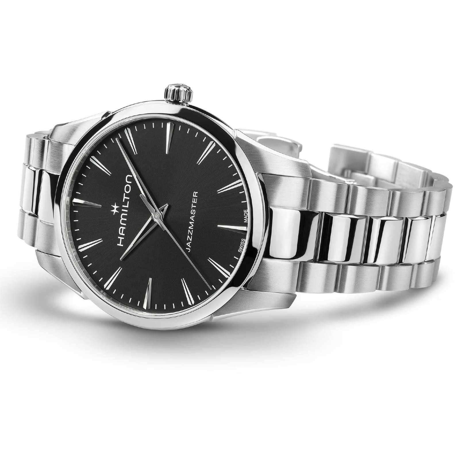 Orologio Hamilton Jazzmaster Quartz acciaio quadrante nero 40mm MISURA UNICA
