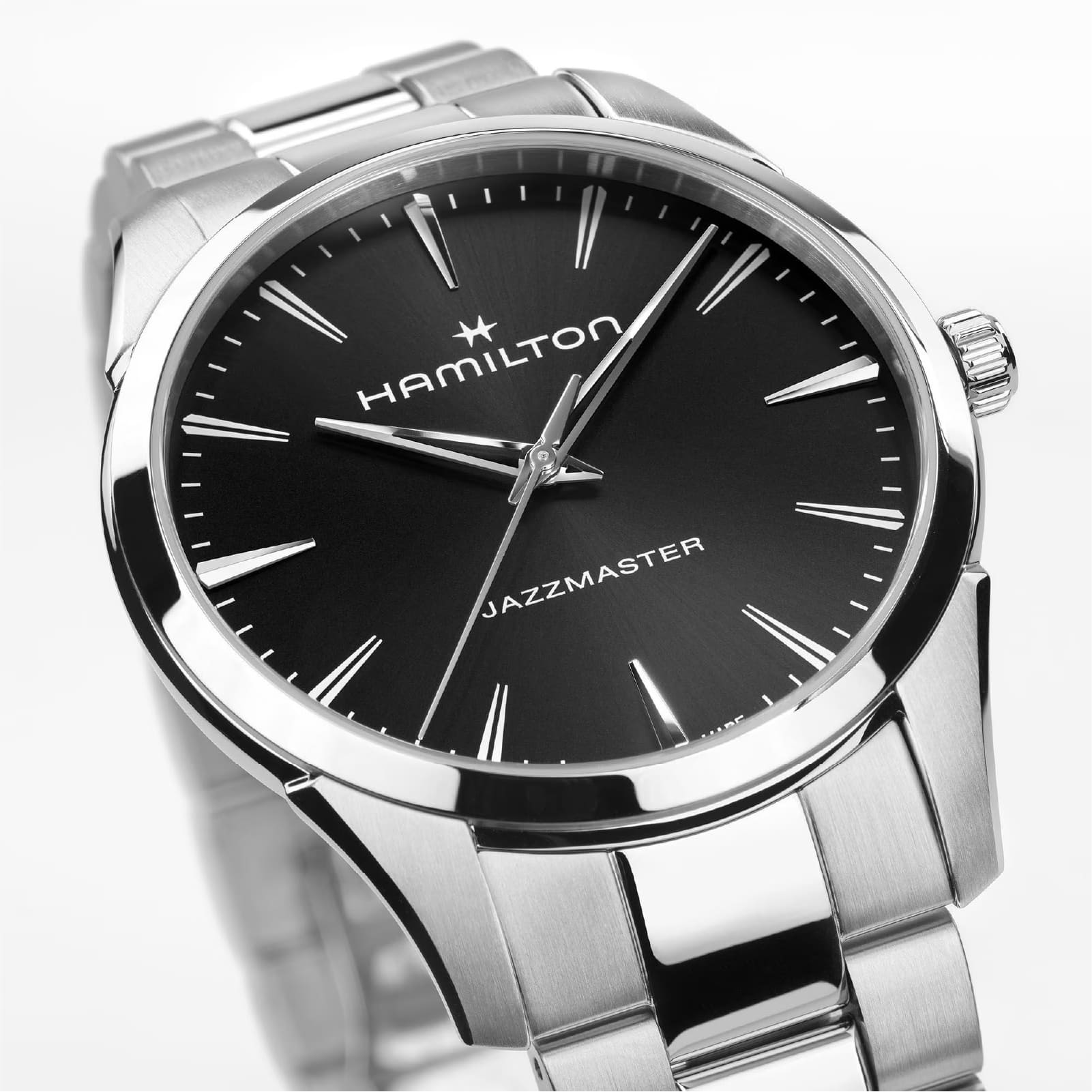 Orologio Hamilton Jazzmaster Quartz acciaio quadrante nero 40mm MISURA UNICA