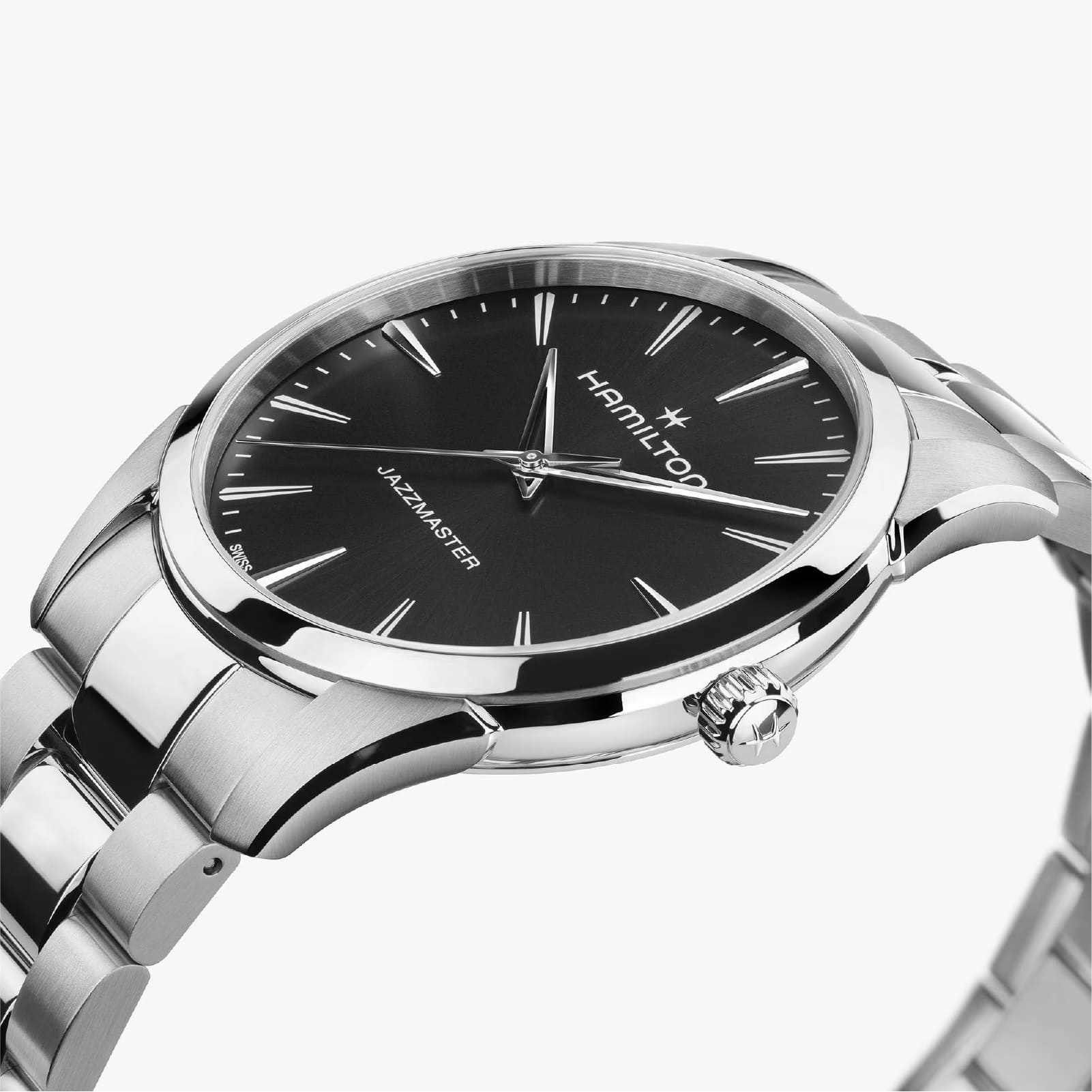 Orologio Hamilton Jazzmaster Quartz acciaio quadrante nero 40mm MISURA UNICA