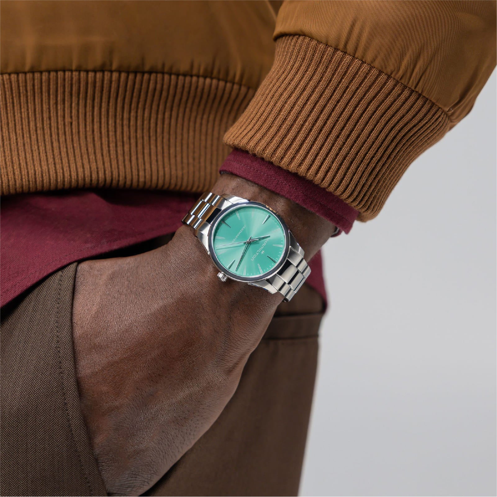 Orologio Hamilton Jazzmaster Quartz 40 mm verde da donna MISURA UNICA