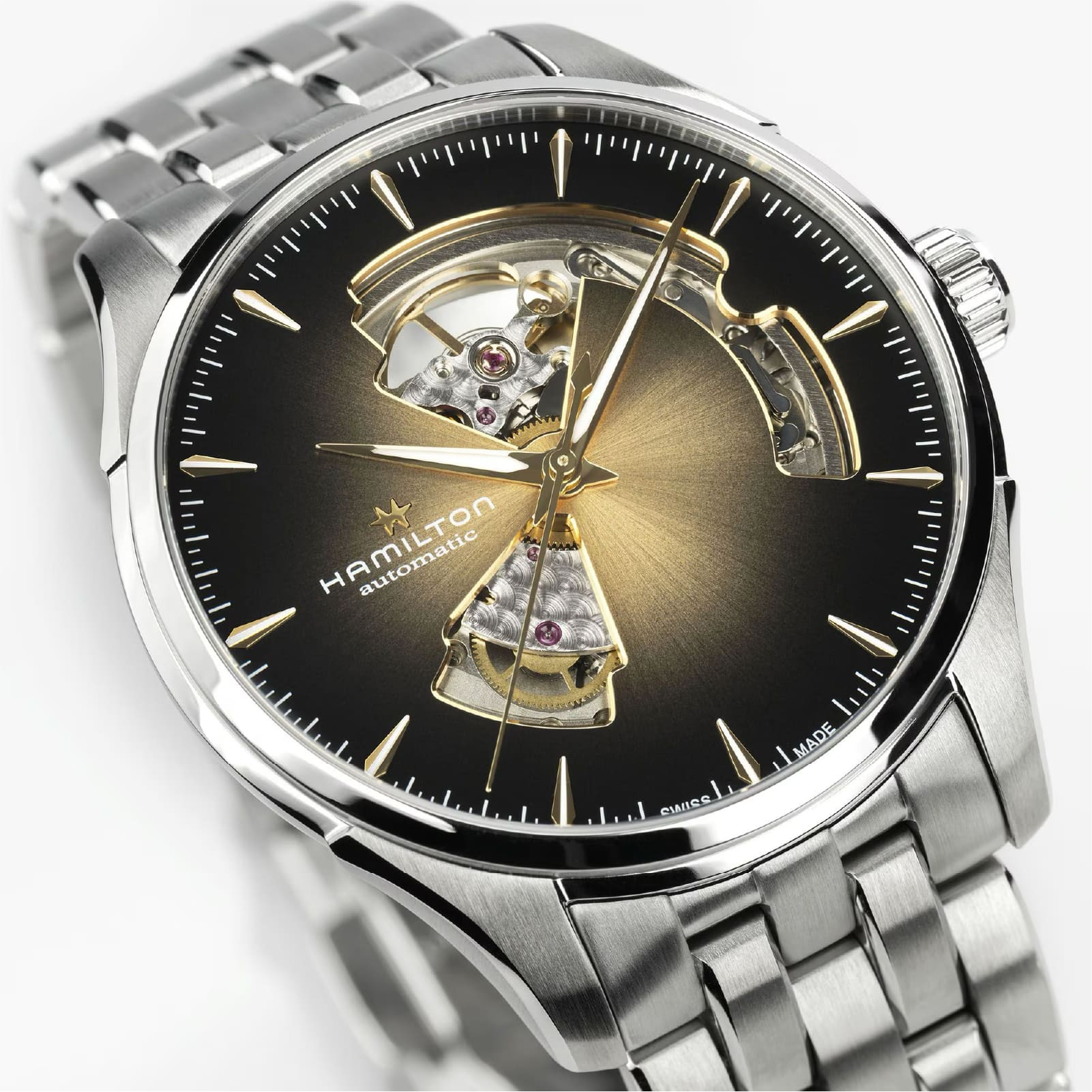 Orologio automatico Hamilton Jazzmaster Open Heart acciaio 40mm MISURA UNICA