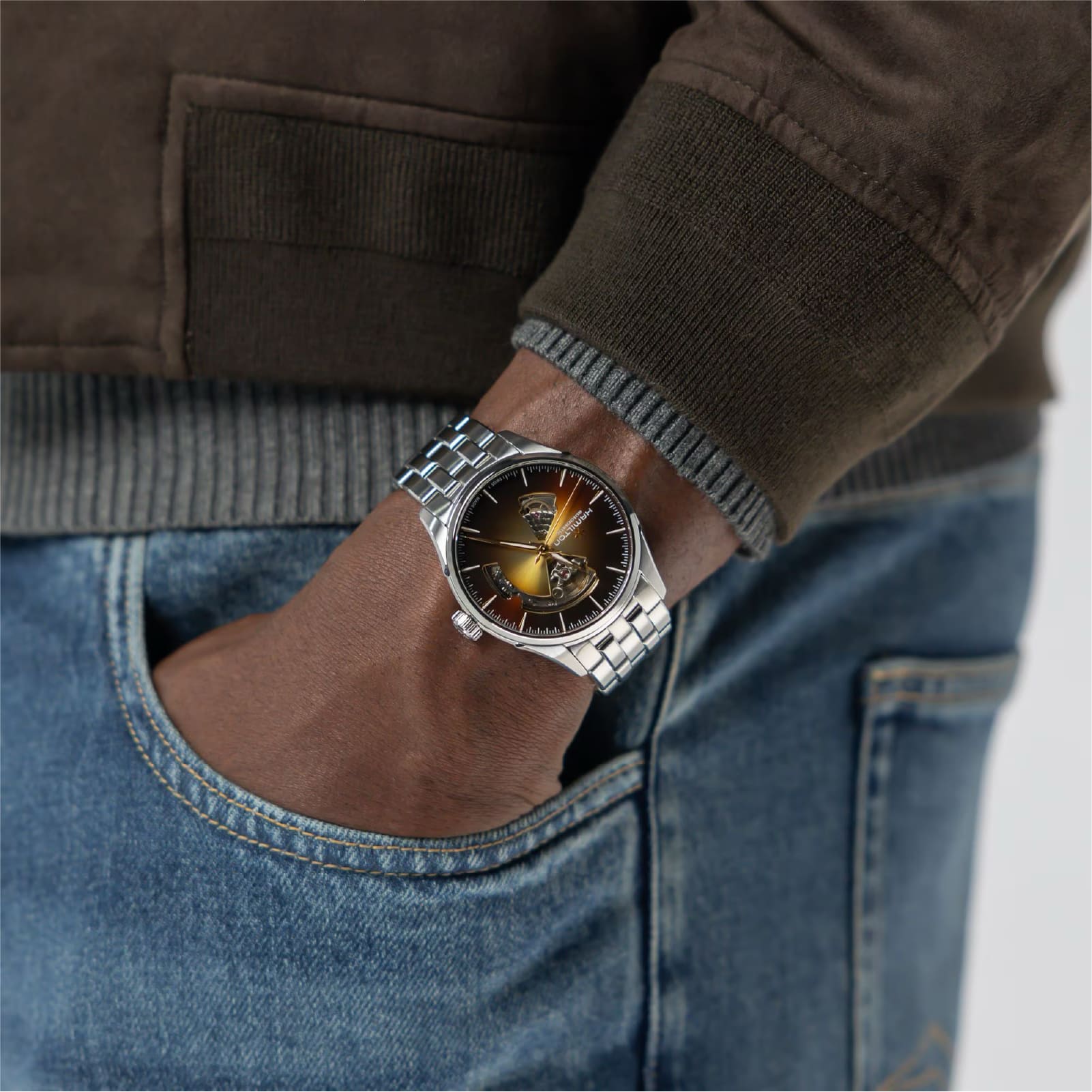 Orologio Hamilton Jazzmaster Open Heart quadrante nero 40mm MISURA UNICA