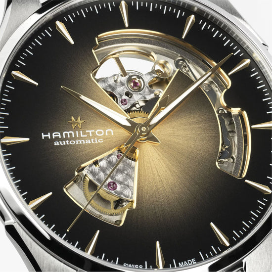 Orologio Hamilton Jazzmaster Open Heart cinturino marrone 40mm MISURA UNICA