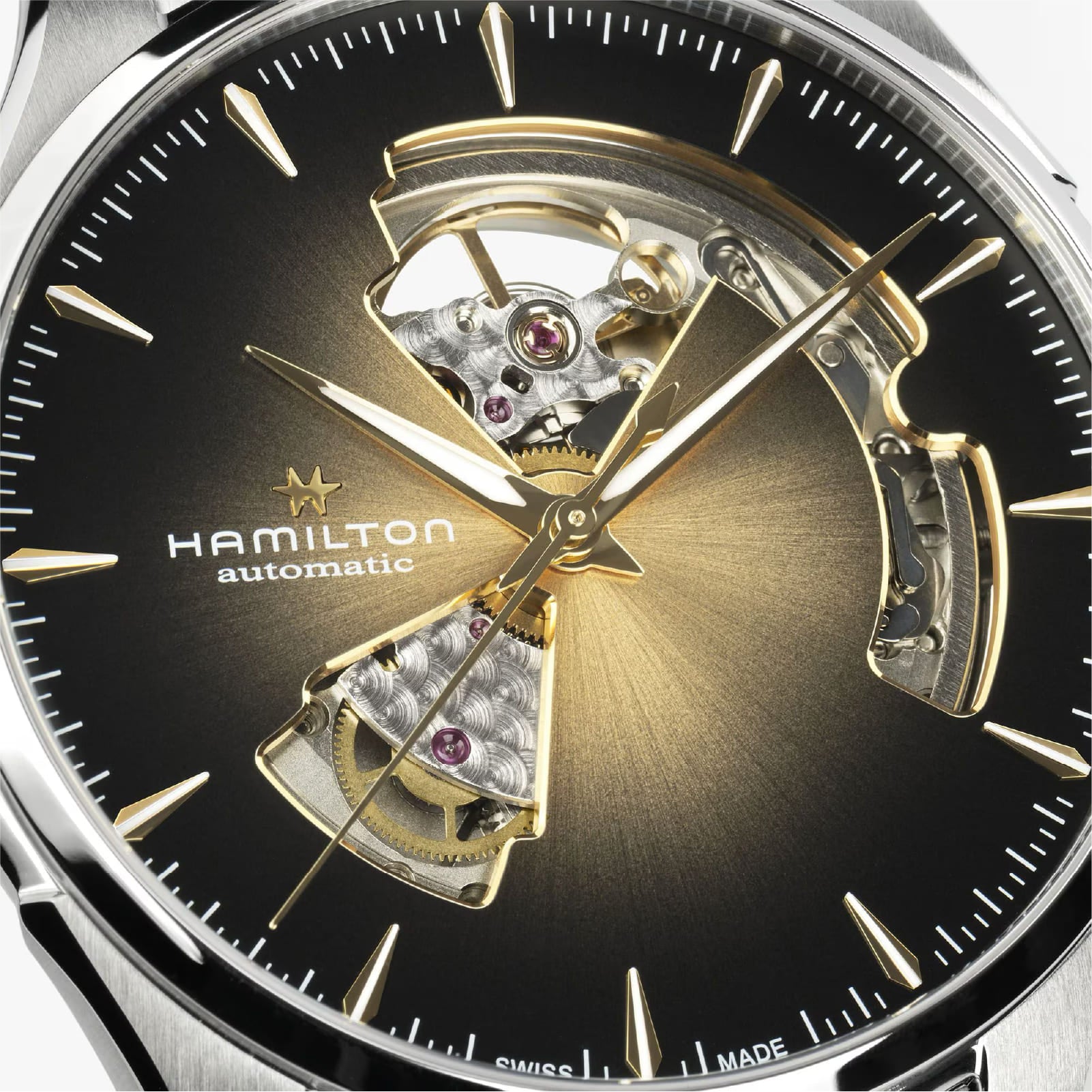 Orologio Hamilton Jazzmaster Open Heart cinturino marrone 40mm MISURA UNICA
