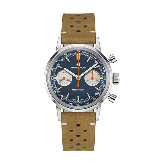 Orologio crono Hamilton American Classic Intra-Matic blu 40mm MISURA UNICA