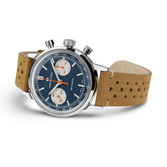 Orologio crono Hamilton American Classic Intra-Matic blu 40mm MISURA UNICA