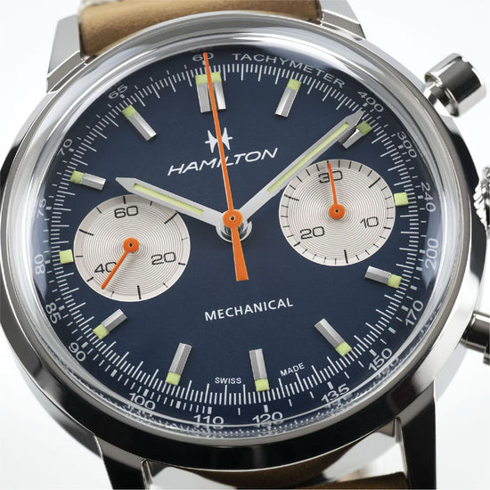 Orologio crono Hamilton American Classic Intra-Matic blu 40mm MISURA UNICA