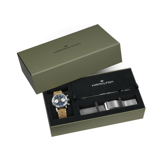 Orologio crono Hamilton American Classic Intra-Matic blu 40mm MISURA UNICA