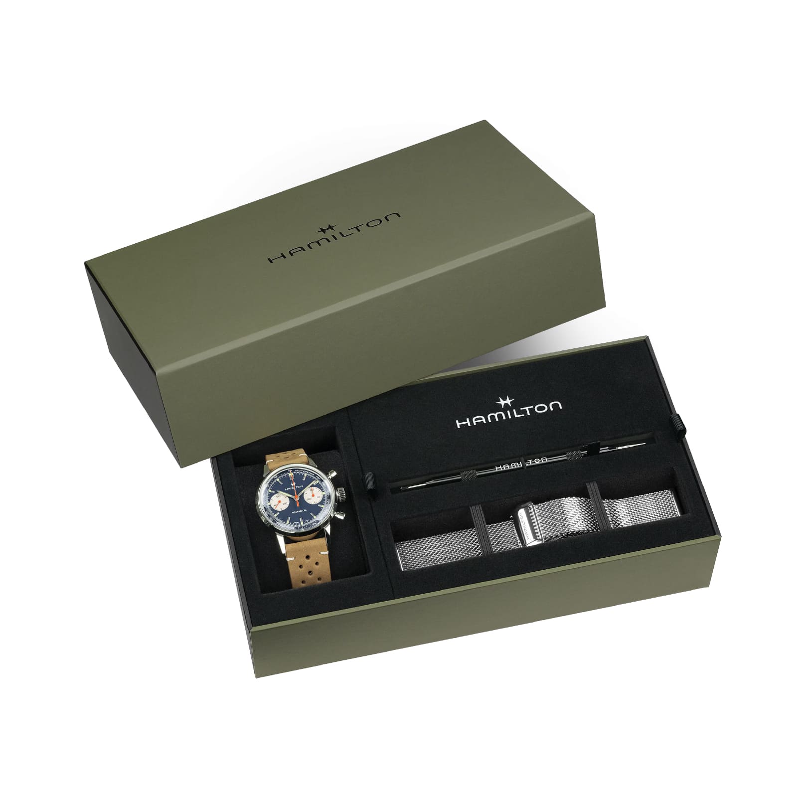 Orologio crono Hamilton American Classic Intra-Matic blu 40mm MISURA UNICA