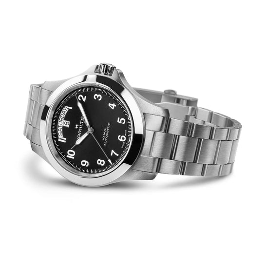 Orologio Hamilton Khaki Field King Day Date quadrante nero MISURA UNICA