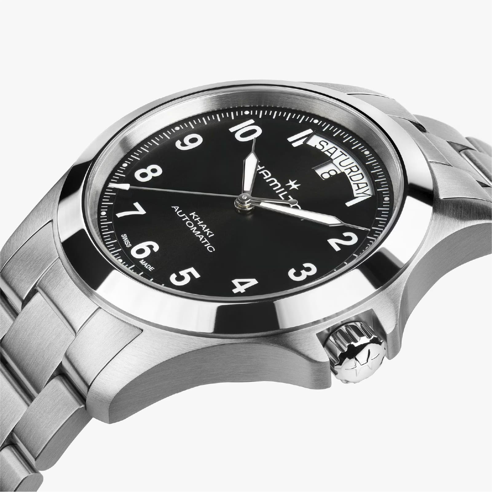 Orologio Hamilton Khaki Field King Day Date quadrante nero MISURA UNICA