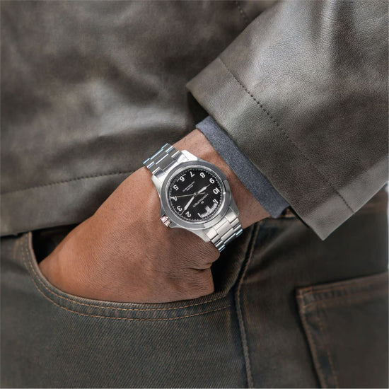 Orologio Hamilton Khaki Field King Day Date quadrante nero MISURA UNICA