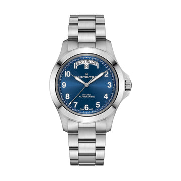 Orologio Hamilton Khaki Field King Day Date quadrante blu MISURA UNICA