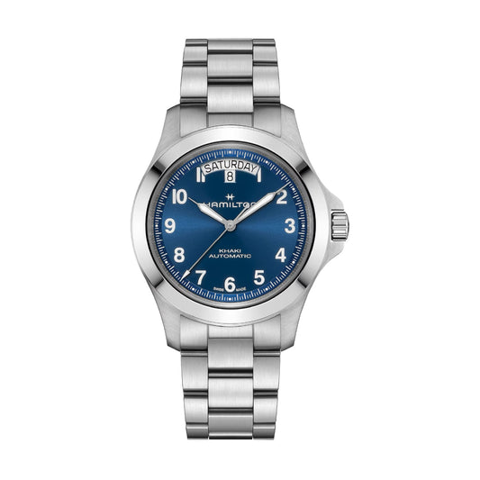 Orologio Hamilton Khaki Field King Day Date quadrante blu MISURA UNICA
